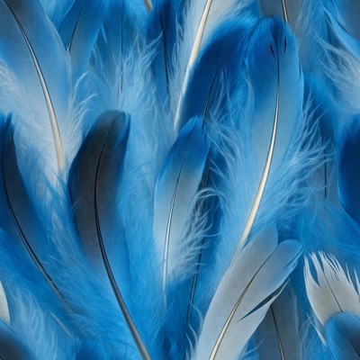 Blue Feathers Seamless Background