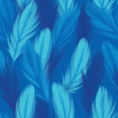 Blue Feathers Seamless Pattern
