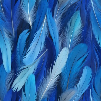 Blue Feathers Seamless Pattern