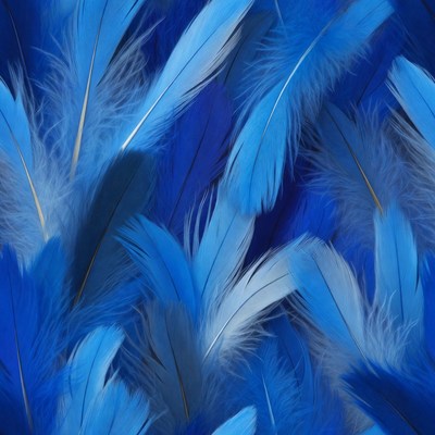 Blue Feathers Seamless Background