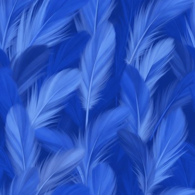 Blue Feathers Seamless Pattern