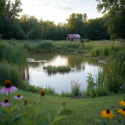 Rustic Tin Roof Cabin by Pond