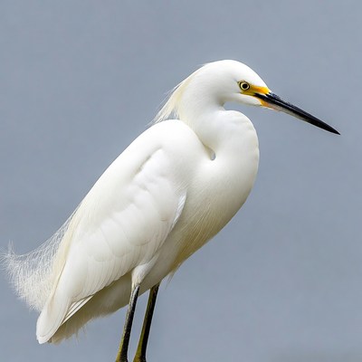 Snowy Egret Standing on Legs