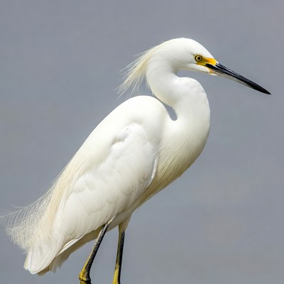 Snowy Egret Standing on Legs