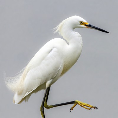 Snowy Egret Standing on Legs