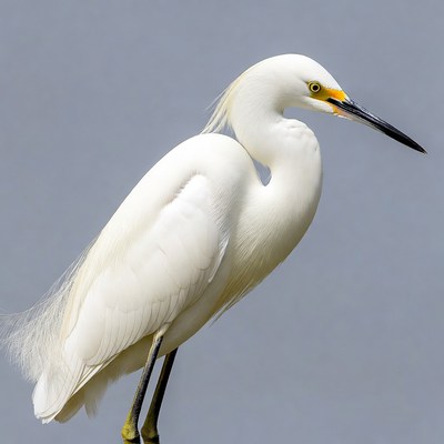 Snowy Egret Standing on Legs