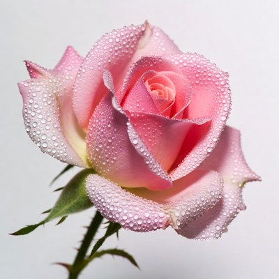 Pink Rose with Dew Drops