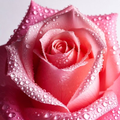 Pink Rose with Water Droplets