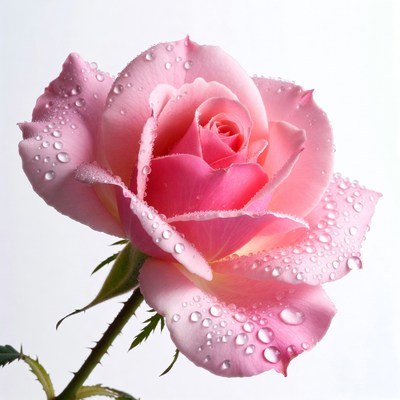 Pink Rose with Water Droplets
