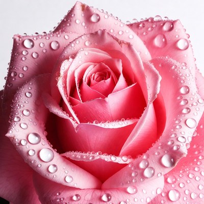 Pink Rose with Water Droplets