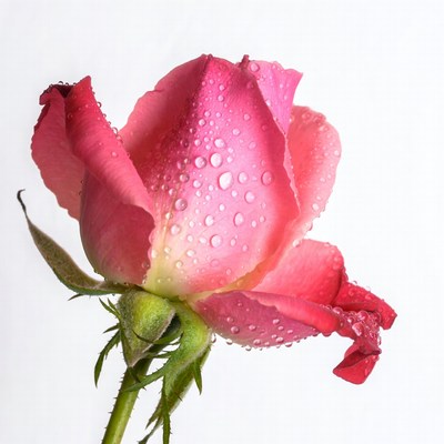 Pink Rose with Dew Drops
