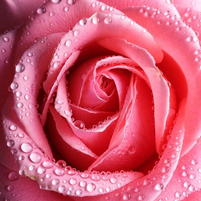 Pink Rose with Dew Drops