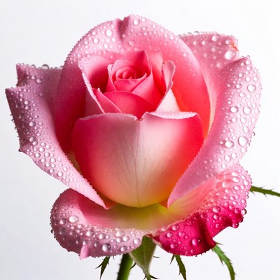 Pink Rose with Water Droplets