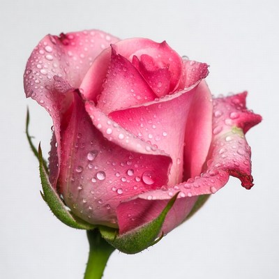Pink Rose with Water Droplets
