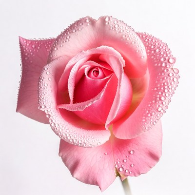 Pink Rose with Dew Drops