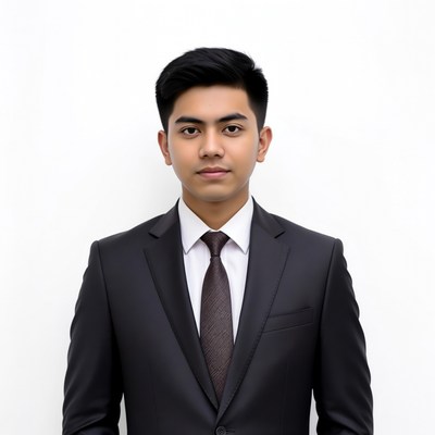 Asian man in black suit
