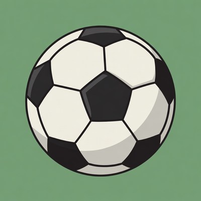 Soccer Ball on Green Background