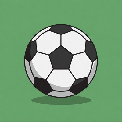 Soccer Ball on Green Background