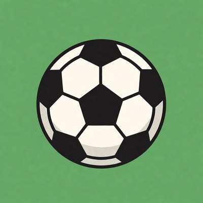Soccer Ball on Green Background