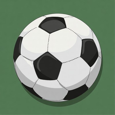 Soccer Ball on Green Background