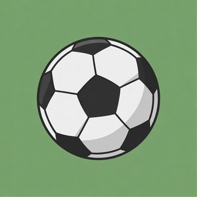 Soccer Ball on Green Background