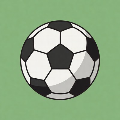 Soccer Ball on Green Background