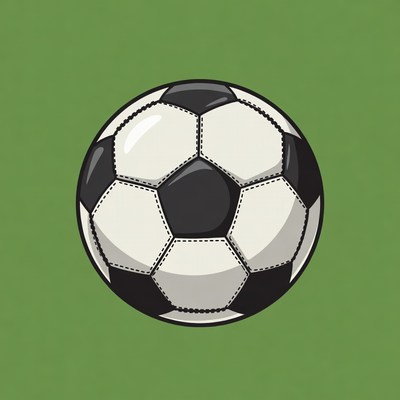 Soccer Ball on Green Background