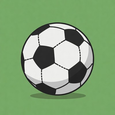Soccer Ball on Green Background