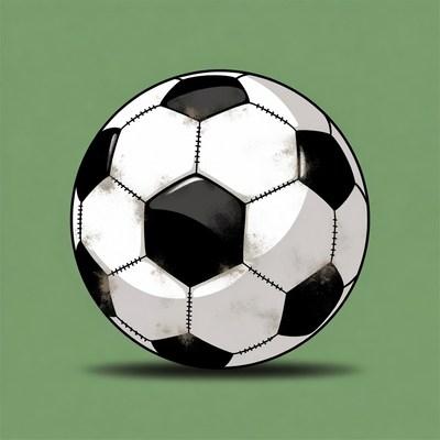 Soccer Ball on Green Background