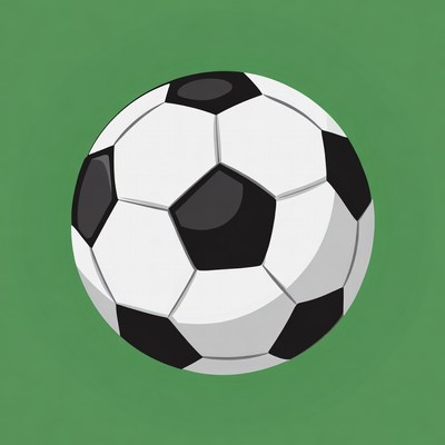 Soccer Ball on Green Background