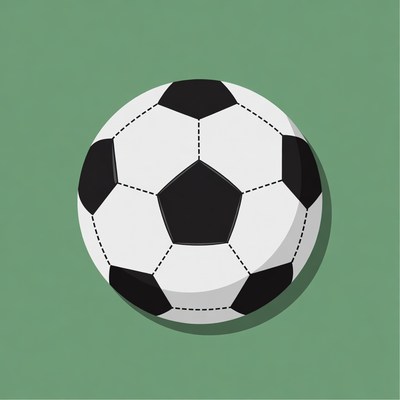 Soccer Ball on Green Background