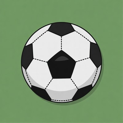 Soccer Ball on Green Background
