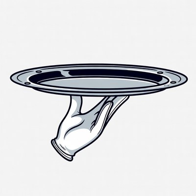 Hand Holding Serving Tray