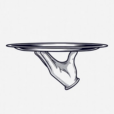 Hand Holding Empty Tray