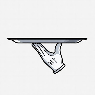 Hand Holding Serving Tray