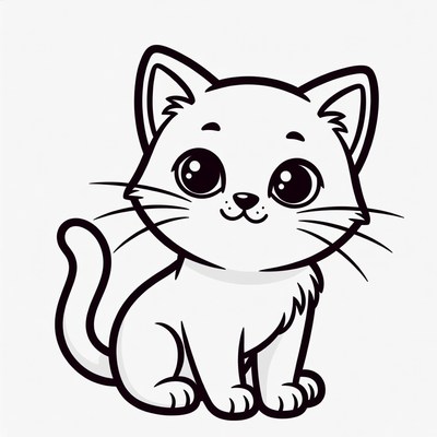 Cute cartoon kitten illustration