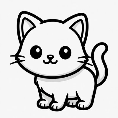 Cute kawaii cat illustration
