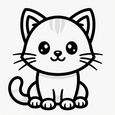 Cute cartoon kitten illustration