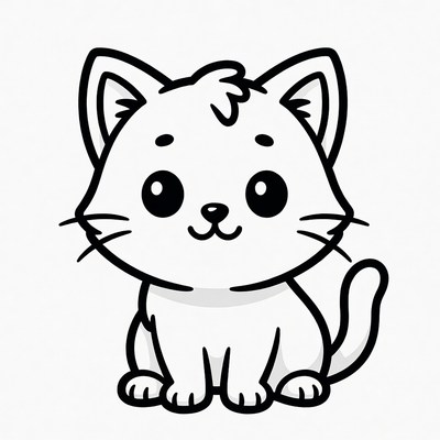 Cute kawaii cat illustration