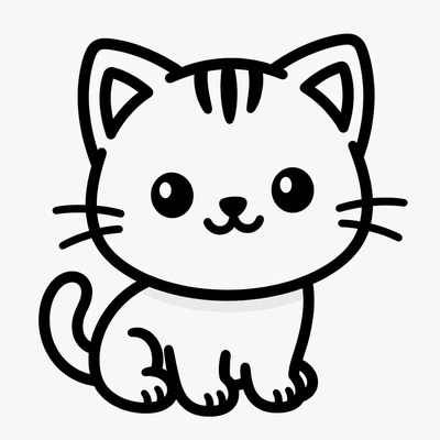 Cute kawaii cat illustration