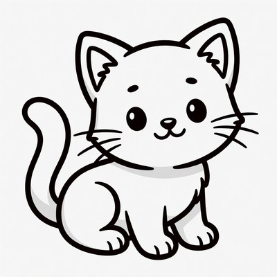Cute kawaii cat illustration