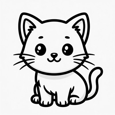 Cute kawaii cat illustration