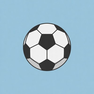 Black and white soccer ball illustration