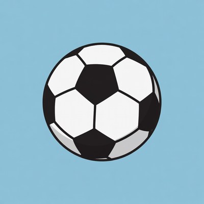 Soccer Ball on Blue Background