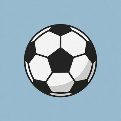 Soccer Ball on Blue Background