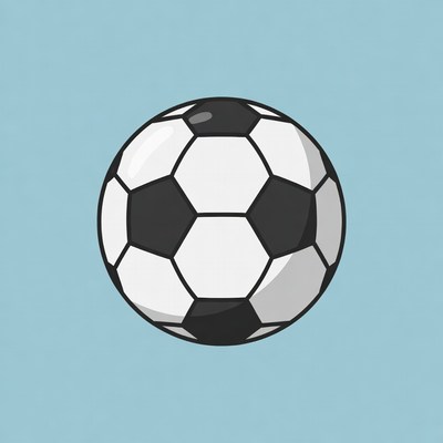 Soccer Ball on Blue Background