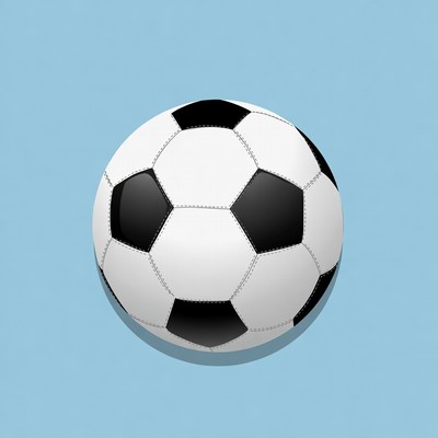Soccer Ball on Blue Background