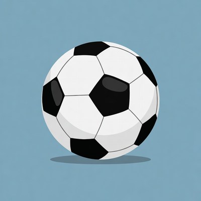 Soccer Ball on Blue Background