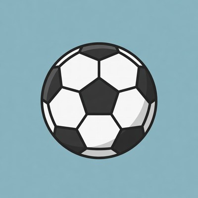 Soccer Ball on Blue Background