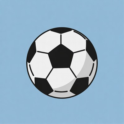 Soccer Ball on Blue Background